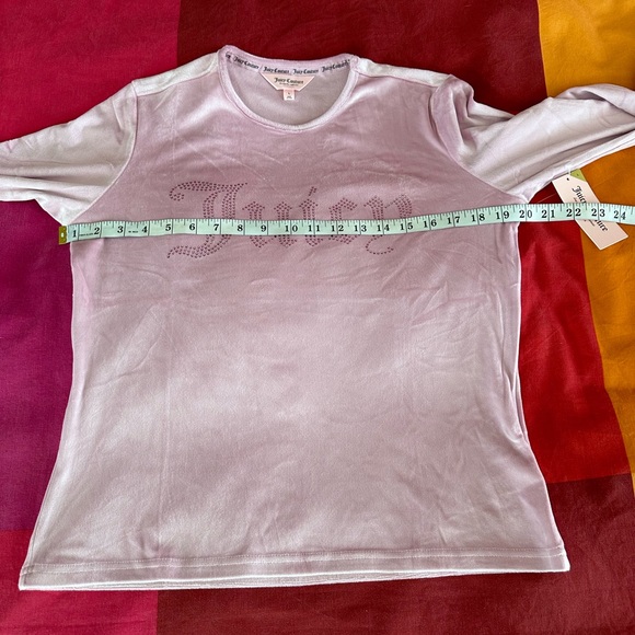 Juicy Couture Loungewear Amethyst Velour Long Sleeve Top & Wide Pants sz large - Picture 11 of 13
